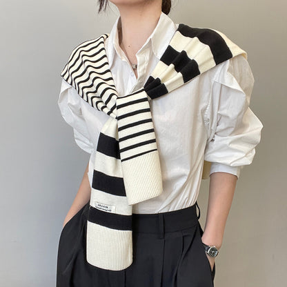 Women's Outer Wear High-grade Matching Shirt Knitted Scarf