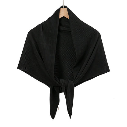 Solid Color Satin Crumpled Large Kerchief Fashion Scarf