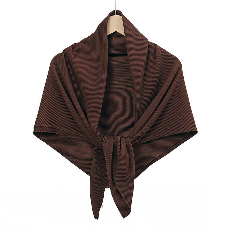 Solid Color Satin Crumpled Large Kerchief Fashion Scarf