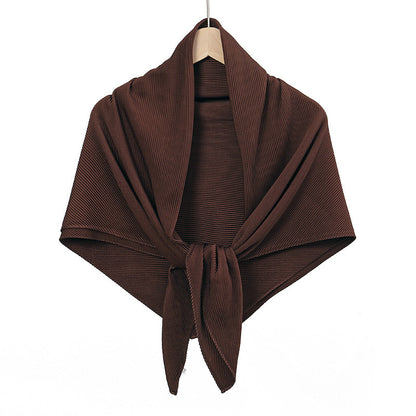 Solid Color Satin Crumpled Large Kerchief Fashion Scarf