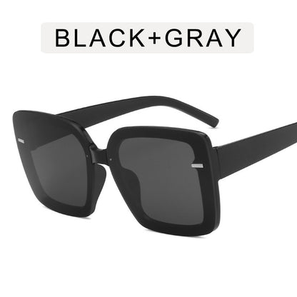 Women's Fashion Large Frame Square Rice Nail Sunglasses
