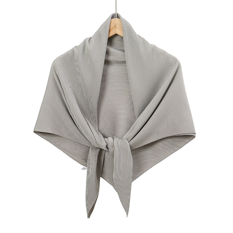 Solid Color Satin Crumpled Large Kerchief Fashion Scarf