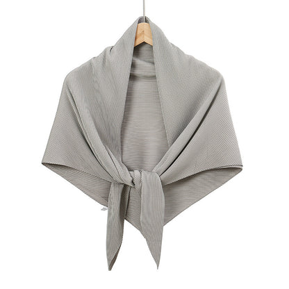 Solid Color Satin Crumpled Large Kerchief Fashion Scarf