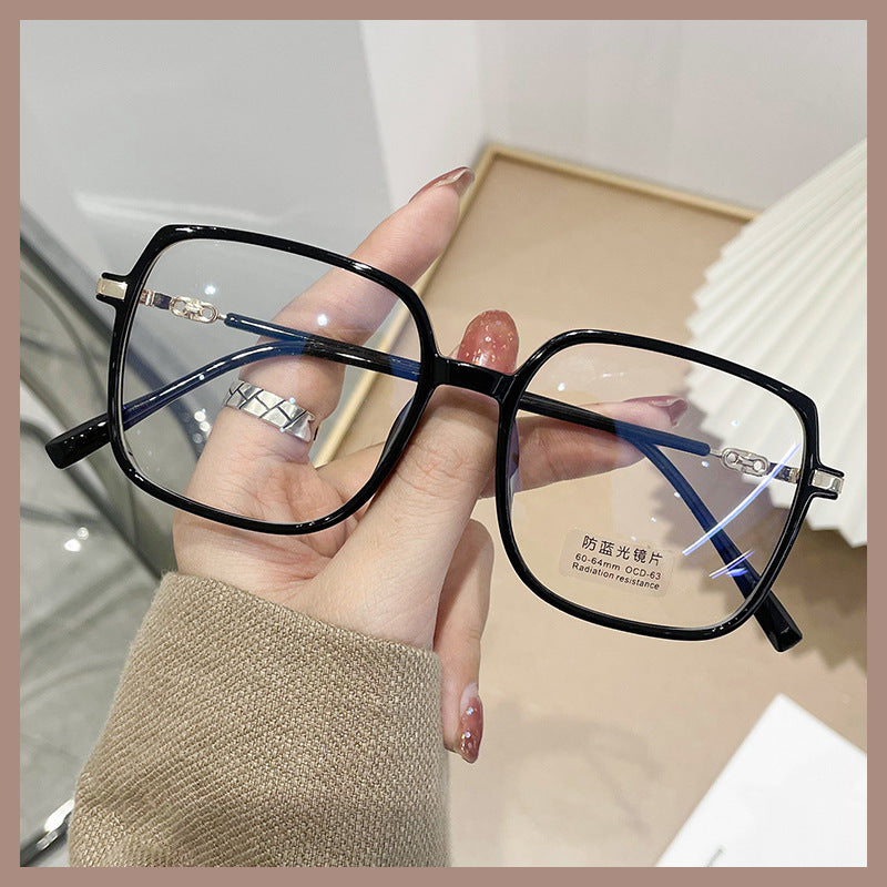 Big frame flat mirror net red frame glasses