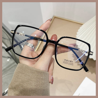 Big frame flat mirror net red frame glasses