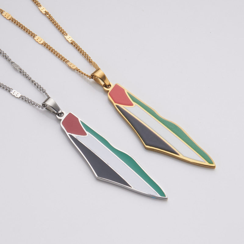 Map Stainless Steel Fashion Personalized Necklace