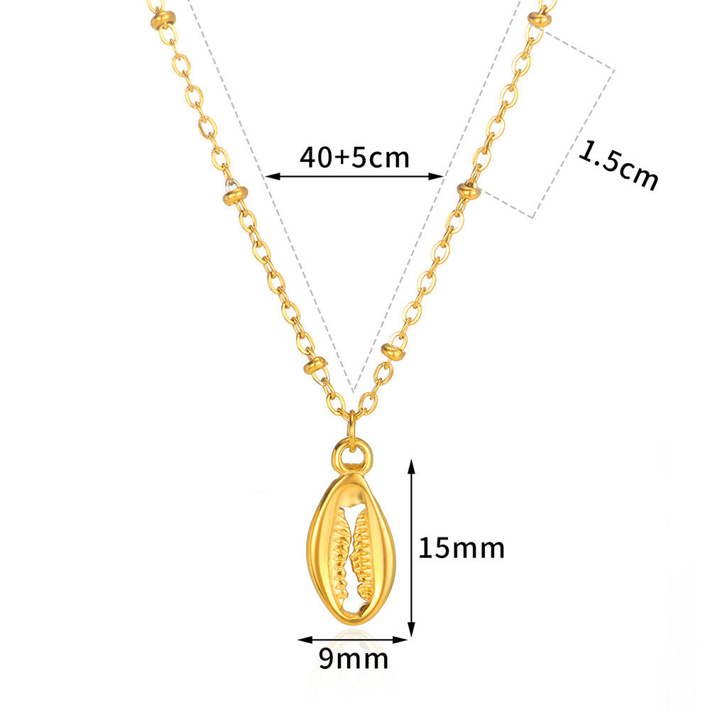 Starfish Beach Stainless Steel Shell Necklace