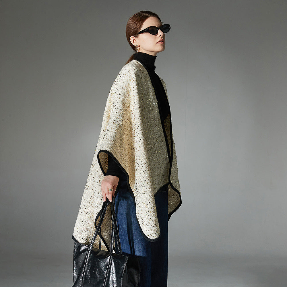 Wool Gold Silk Classic Style Shawl