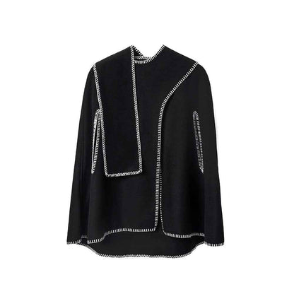 Double-faced Woolen Goods Stitching Cape And Shawl Scarf