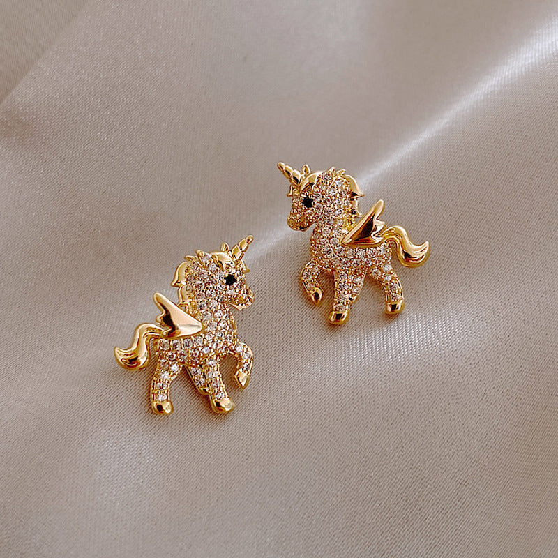 Animal Series Full Gemstone Earrings Ladies