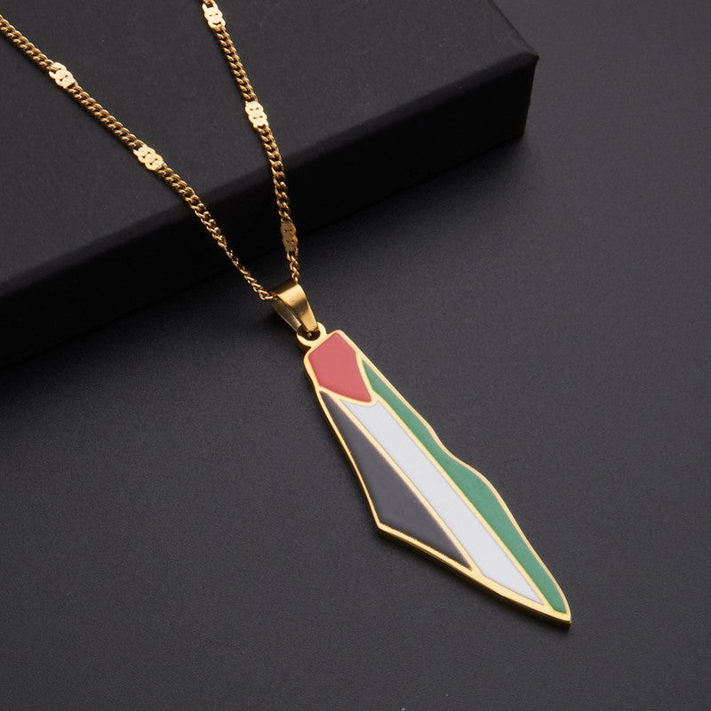 Map Stainless Steel Fashion Personalized Necklace