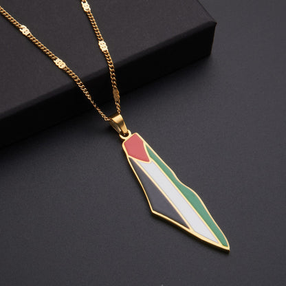 Map Stainless Steel Fashion Personalized Necklace