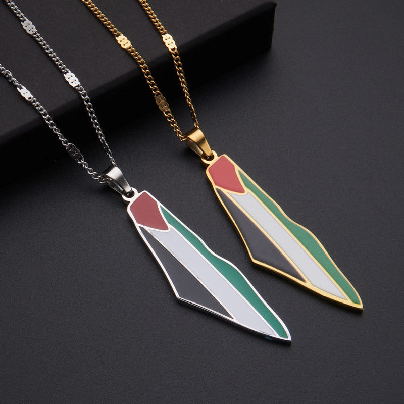 Map Stainless Steel Fashion Personalized Necklace