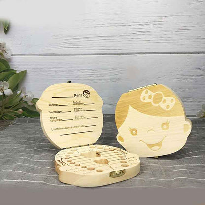 Wooden Male And Female Baby Deciduous Tooth Box - MIQ Store
