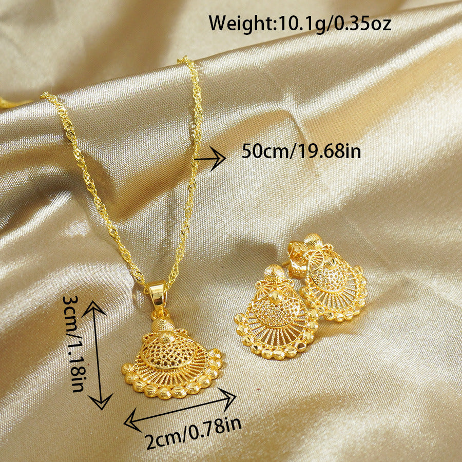 India Africa Light Luxury Shell Necklace Earrings Suit