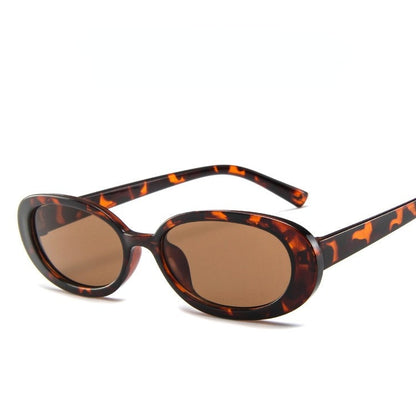 Fashion Oval Frame Cow Color Trend  Small Frame Glasses Ins New Sunglasses