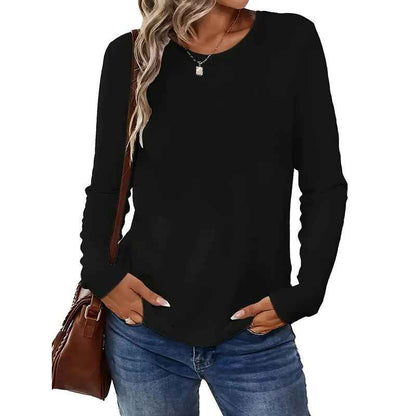 3 Pack Womens Plus Size Long Sleeve Shirts Crew Neck Basic Tee Tops Loose Fit Fall Outfits For Women 1X-5X