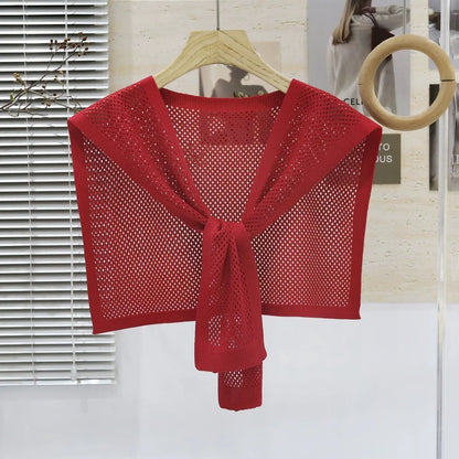 Knitted Shawl Matching Shirt Skirt Outer T-shirt Small Waistcoat