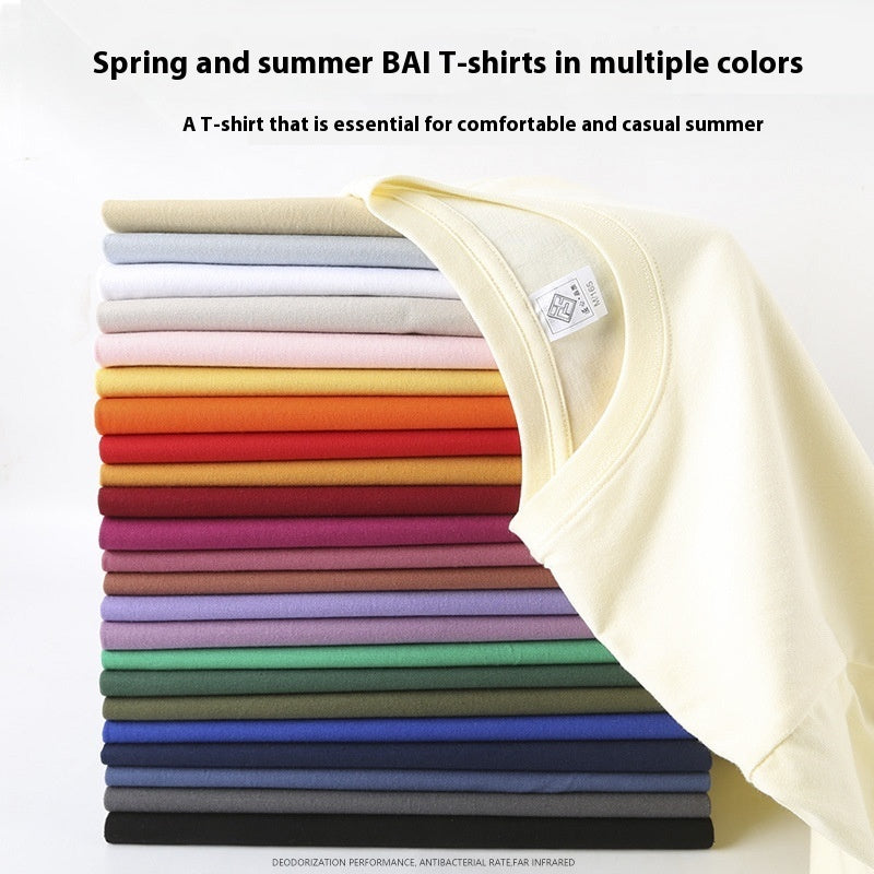 Versatile Cotton Casual Half Sleeve Round Neck T-shirt