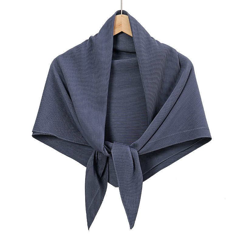 Solid Color Satin Crumpled Large Kerchief Fashion Scarf
