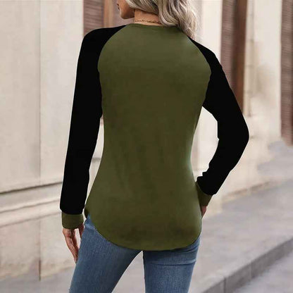 2 Pack Women's Long Sleeve Shirts, Casual Loose Fit Tunic Tops Crew Neck Trendy Tee Solid Color Pullover Shirts