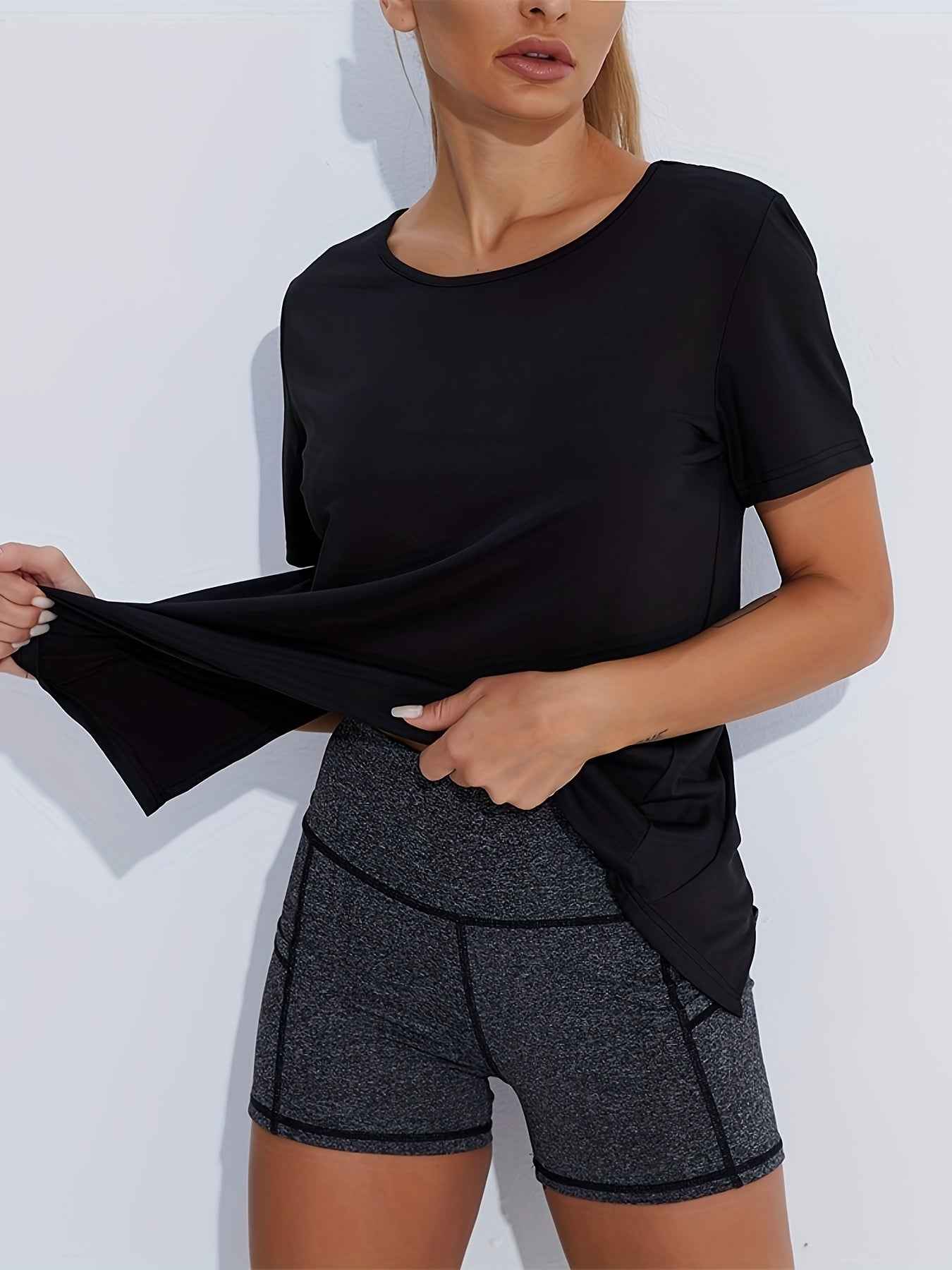 2-Pack  Women Quick-Dry Tees Seamless  Honeycomb Ventilation Yoga Running Gym - MIQ Store