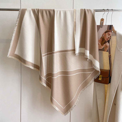European And American Cashmere Square Towel Thickened Air-conditioned Room Warm Shawl Cloak