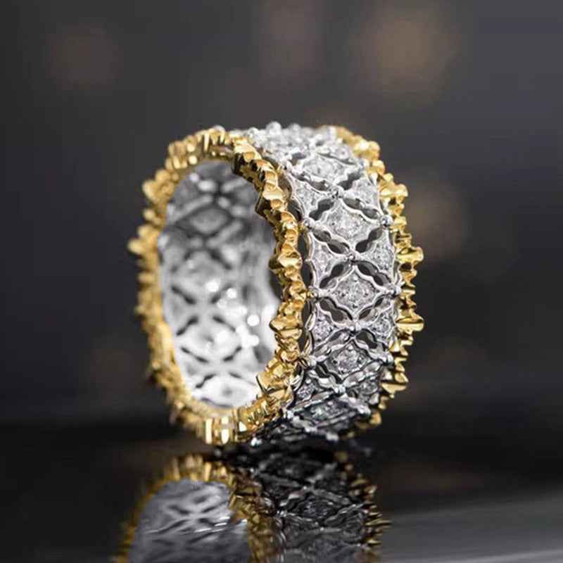 Hollow Color Zircon Affordable Luxury Fashion High-grade Ring Female