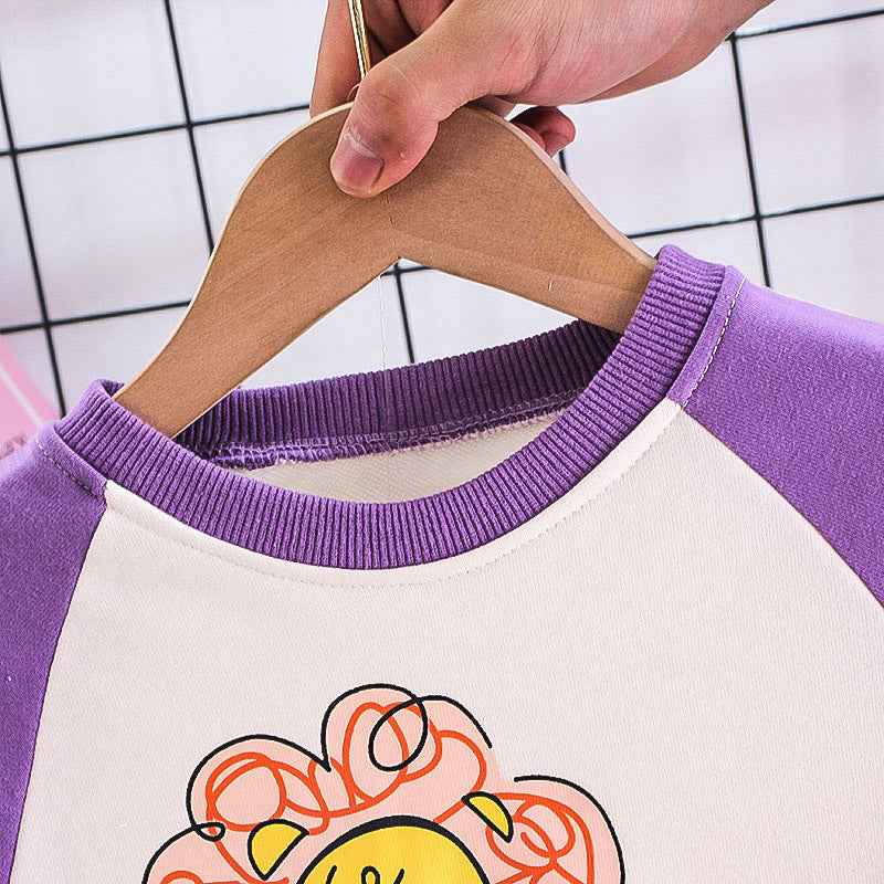 Male And Female Baby Cartoon Long-sleeved Two-piece Suit - MIQ Store