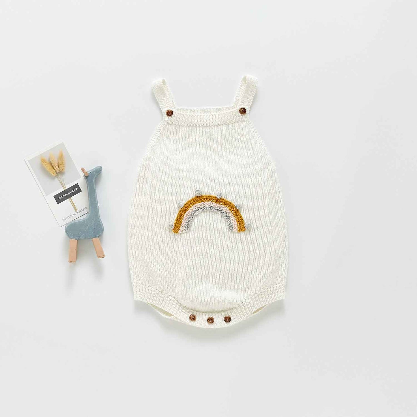 New Baby Girl Baby Knitted Strap Jumper