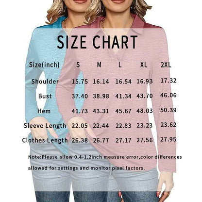 2 Packs Womens Polo Shirts Long Sleeve Business Casual Tops Collared V Neck Basic Tees Blouse
