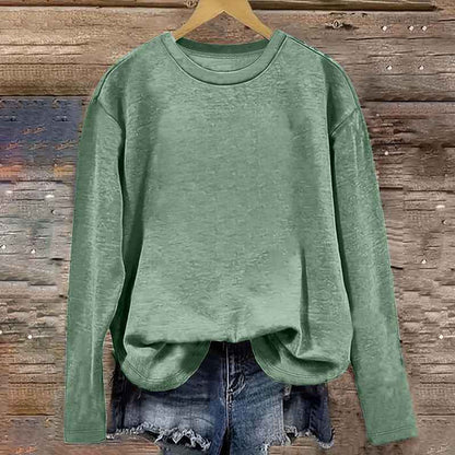3 Pack Women's Solid Color Casual Set Round Neck Long Sleeve Tops For Spring&Fall