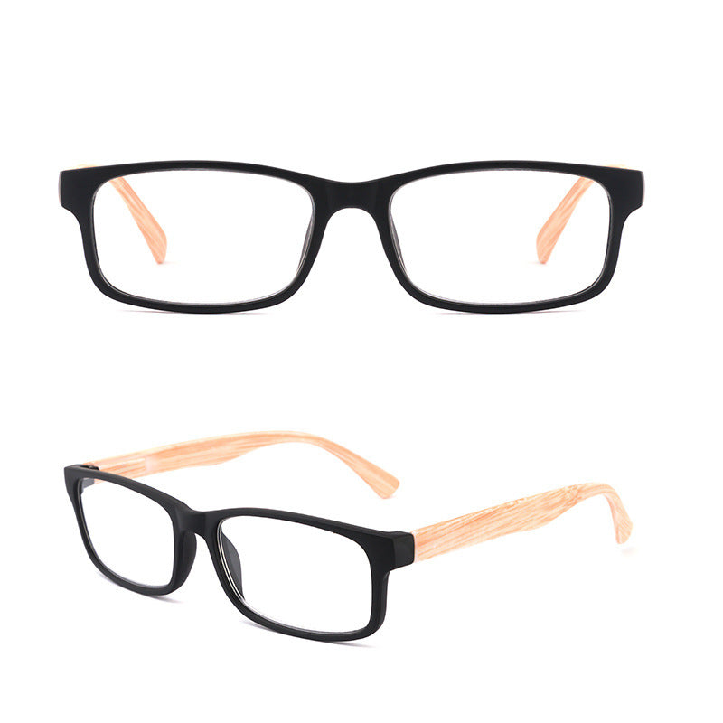 Square Presbyopia Glasses Bamboo Foot Men's And Women's Small Frame