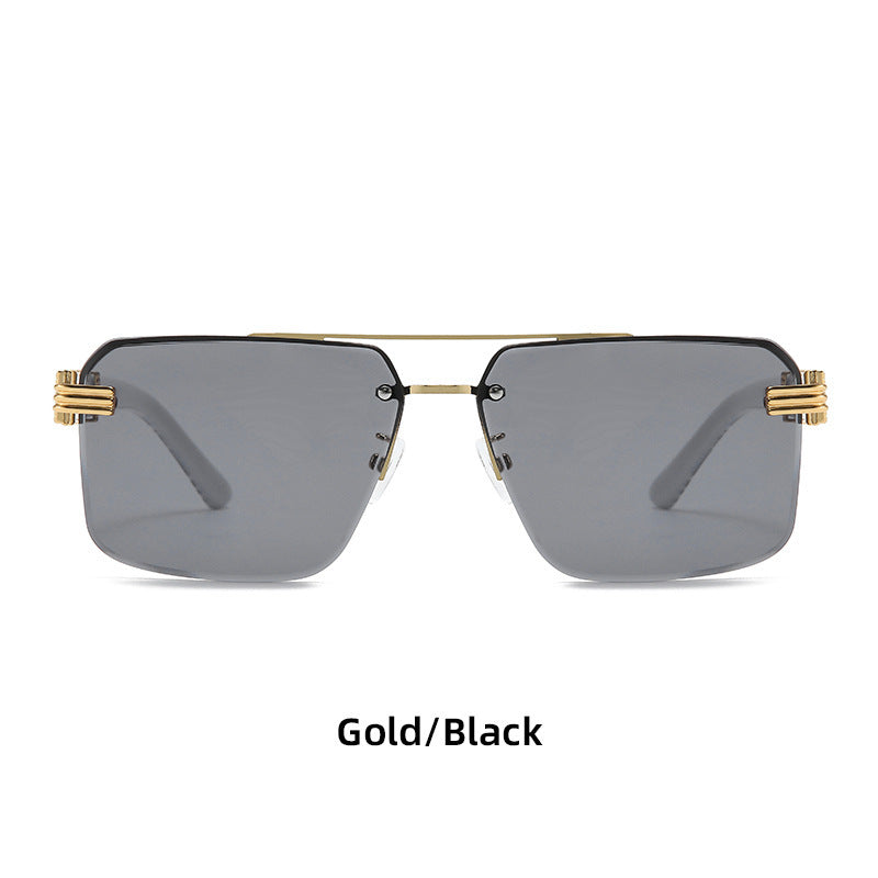 Women's Square Trimmed Frameless Sunglasses With Large Frame