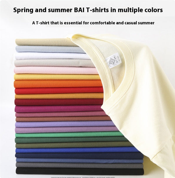 Versatile Cotton Casual Half Sleeve Round Neck T-shirt