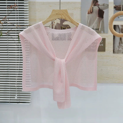 Knitted Shawl Matching Shirt Skirt Outer T-shirt Small Waistcoat