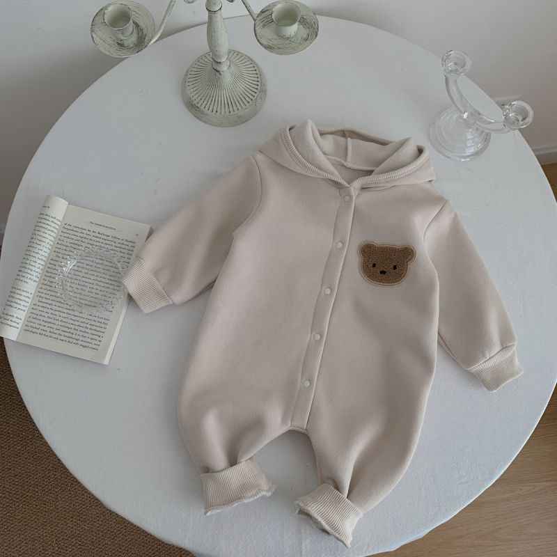 Jumpsuit Coat Male And Female Baby Fleece-lined Cartoon Bear - MIQ Store