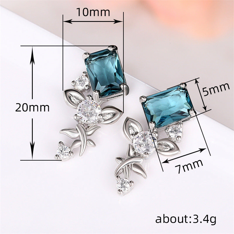 Geometric Irregular Zircon Stud Earrings For Women