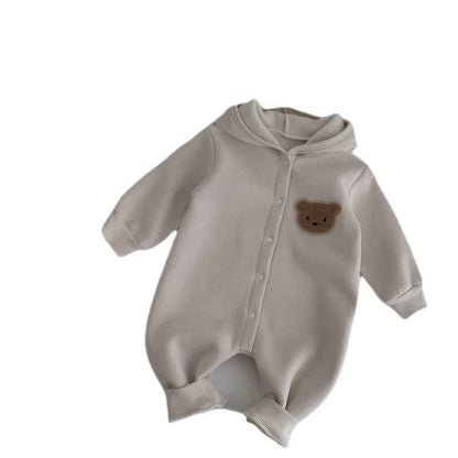 Jumpsuit Coat Male And Female Baby Fleece-lined Cartoon Bear - MIQ Store