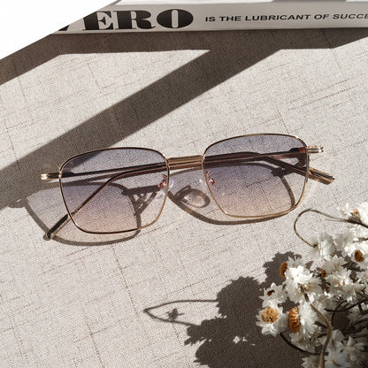 Square Small Frame Color Ocean Film Gradient Sunglasses For Women