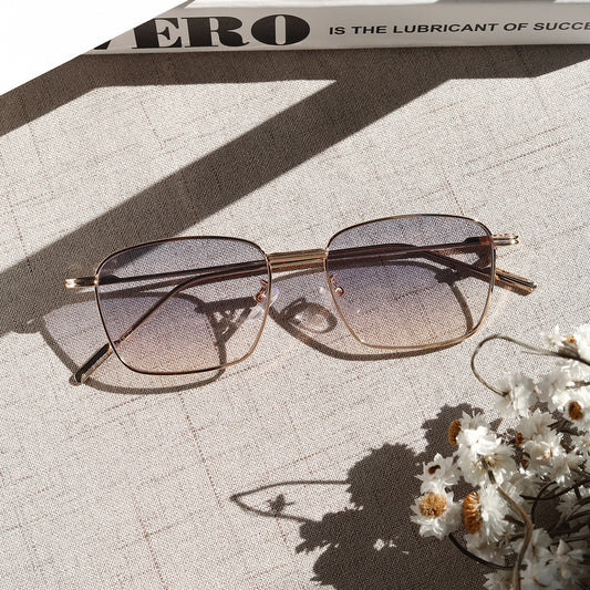 Square Small Frame Color Ocean Film Gradient Sunglasses For Women