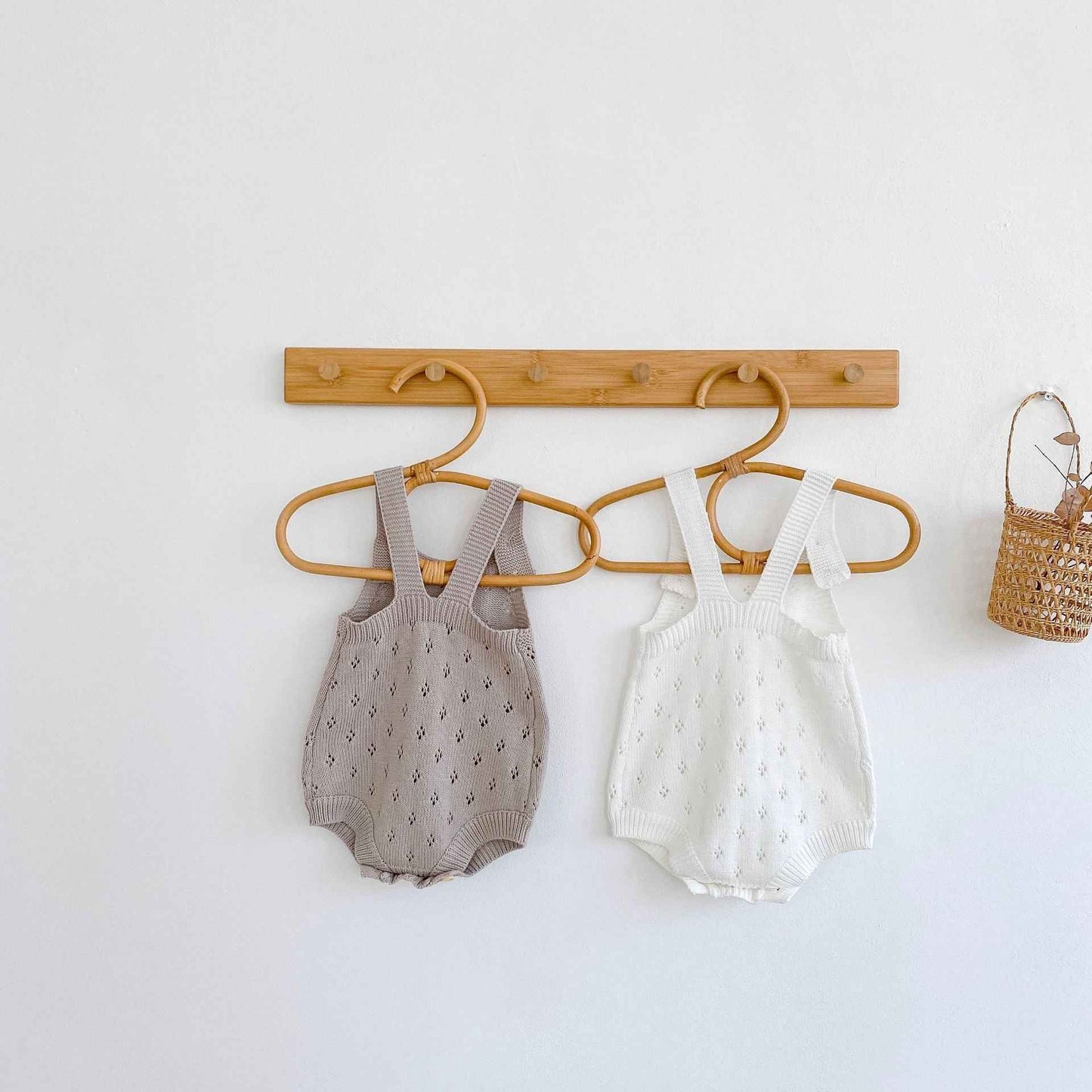 Male And Female Baby Hollow Strap Romper Knitted Wool Jumpsuit - MIQ Store