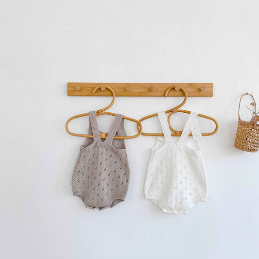 Male And Female Baby Hollow Strap Romper Knitted Wool Jumpsuit - MIQ Store