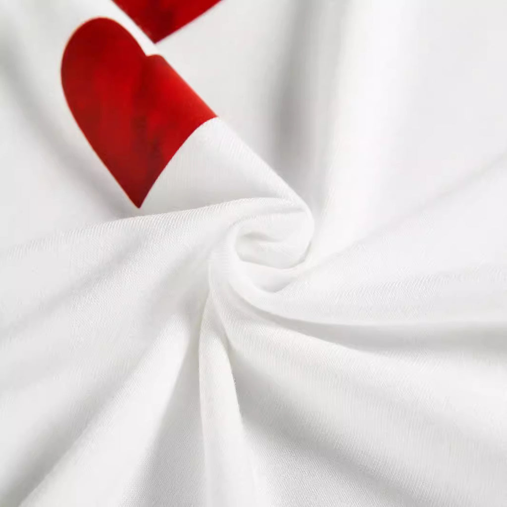 Heart Printing Short Sleeve Plus Size T-shirt