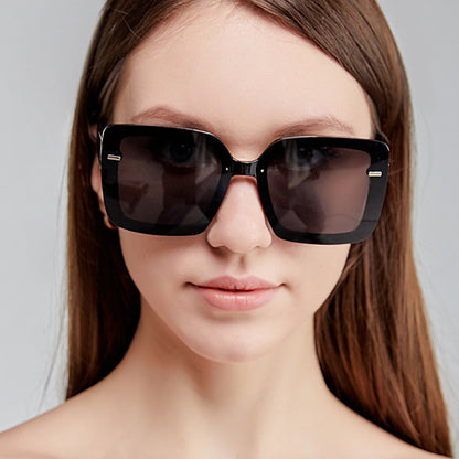 Women's Fashion Large Frame Square Rice Nail Sunglasses