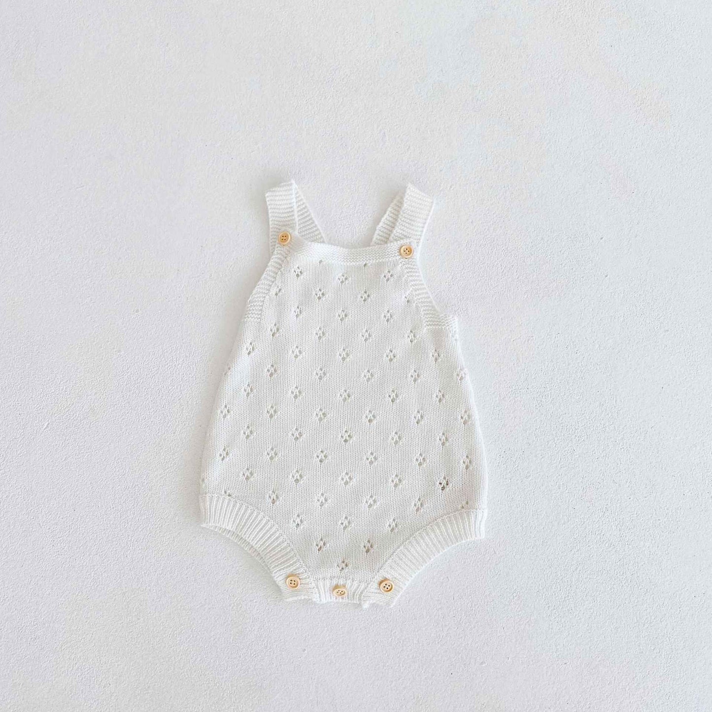 Male And Female Baby Hollow Strap Romper Knitted Wool Jumpsuit