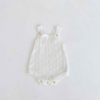 Male And Female Baby Hollow Strap Romper Knitted Wool Jumpsuit