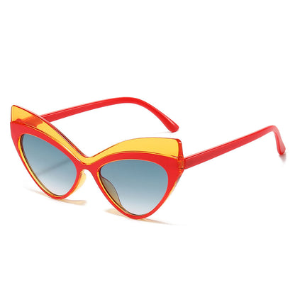 Cool Contrast Color Large Frame Color Matching Fashion Sunglasses