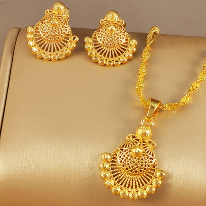 India Africa Light Luxury Shell Necklace Earrings Suit