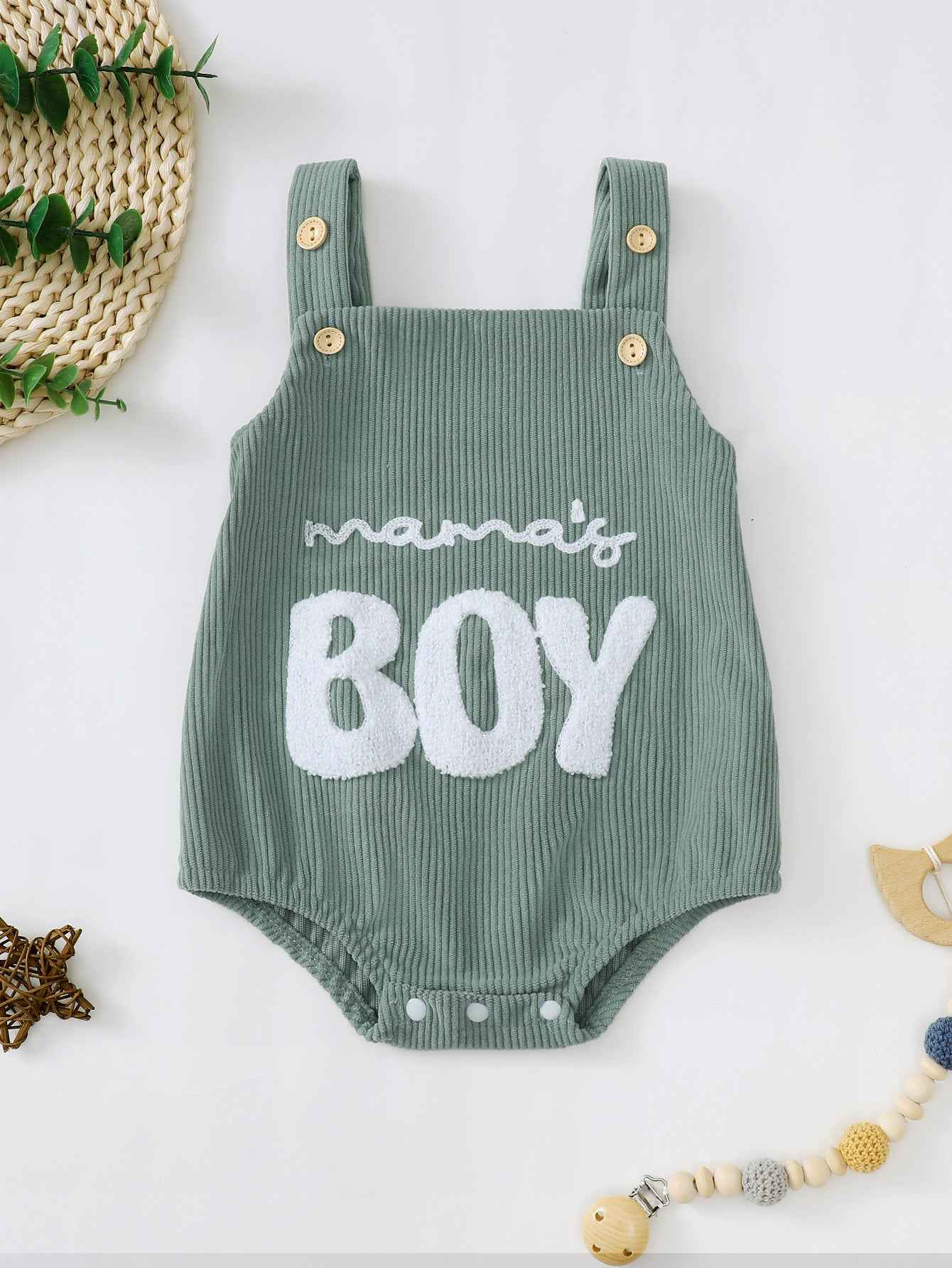 Male And Female Baby Corduroy Suspender Towel Embroidery - MIQ Store